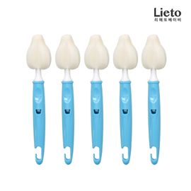 [Lieto_Baby] Lieto filter foam Nipple brush 5P_Annular holder_Can be stored hygienically_ Made in KOREA
